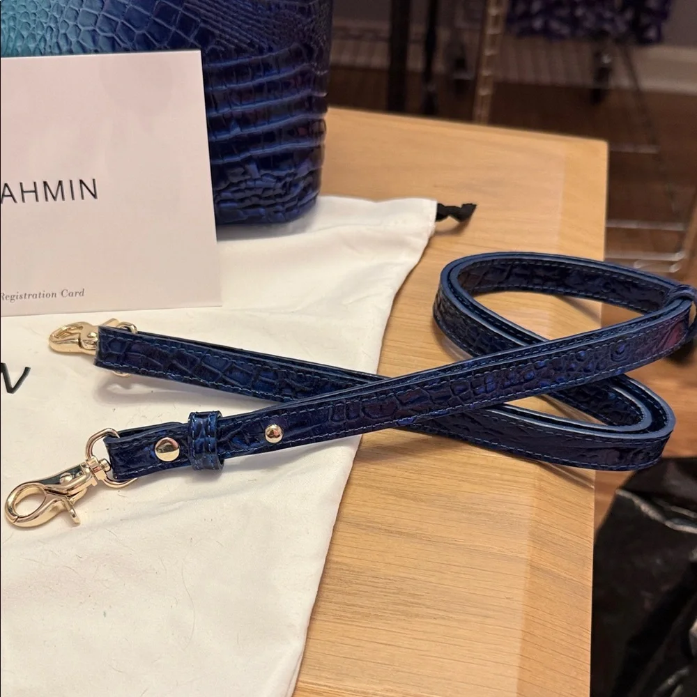 Brahmin Iridescent Blue Shoulder Bag